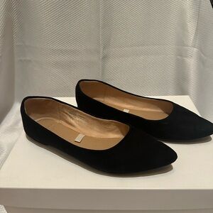 A New Day Black Flats Timeless Suede Design